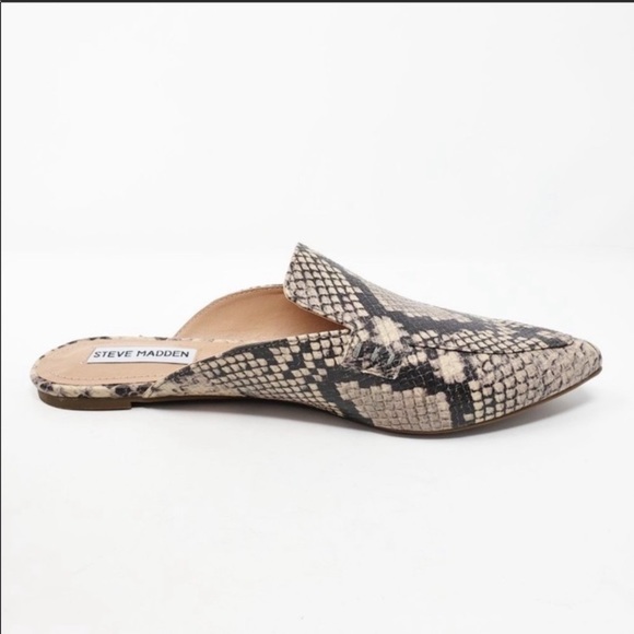 Steve Madden SNAKE PRINT LEATHER MULES Slides - Picture 4 of 5